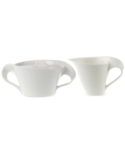 Villeroy & Boch New Wave Sugar & Creamer Set In White