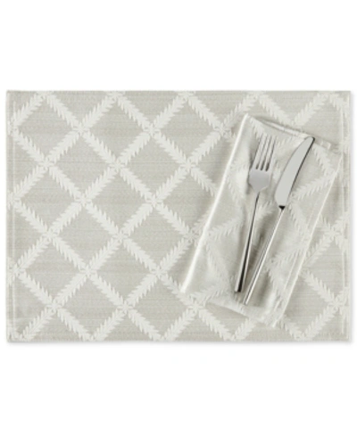 Lenox Laurel Leaf Placemat 19" X 13" In Platinum