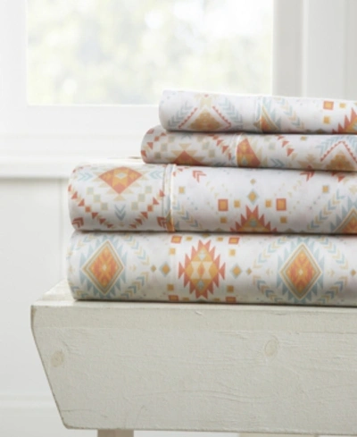 Ienjoy Home The Boho & Beyond Premium Ultra Soft Pattern 4 Piece Bed Sheet Set By Home Collection - King Bedding In Coral