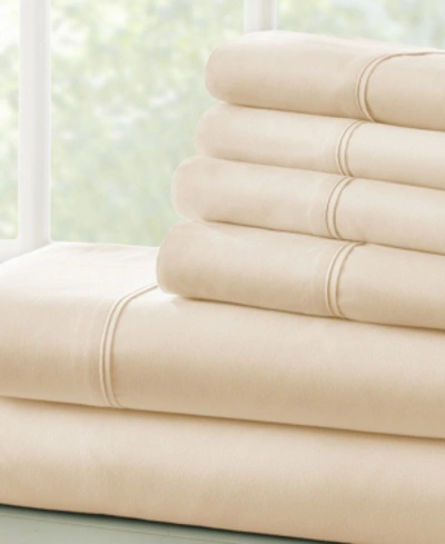Ienjoy Home Solids In Style By The Home Collection 6 Piece Bed Sheet Set, Full In Ivory