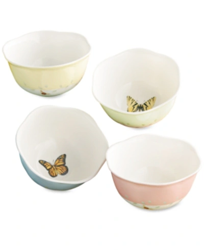 Lenox Butterfly Meadow Porcelain Dessert Bowls, Set Of 4 In Multicolor