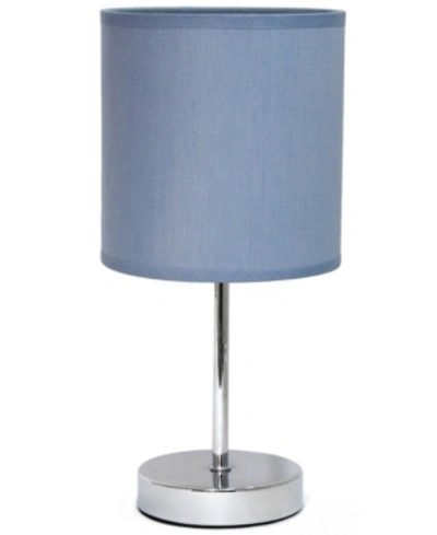 All The Rages Simple Designs Chrome Mini Basic Table Lamp With Fabric Shade In Purple