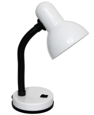 All The Rages Basic Metal Desk Lamp With Flexible Hose Neck In White