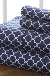 Ienjoy Home The Timeless Classics By Home Collection Premium Ultra Soft Pattern 4 Piece Bed Sheet Set - Queen Be In Navy Quadrafoil