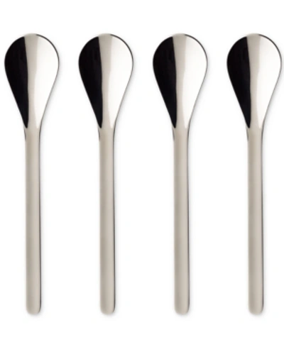 Villeroy & Boch Coffee Passion Espresso Spoon, Set Of 4 In Silver/platinum
