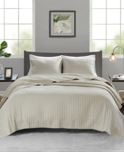 Madison Park Keaton Quilted 3-pc. Quilt Set, Full/queen In Khaki