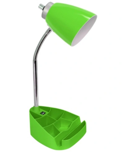 All The Rages Limelight's Gooseneck Organizer Desk Lamp With Ipad Tablet Stand Book Holder And Usb Port In Green