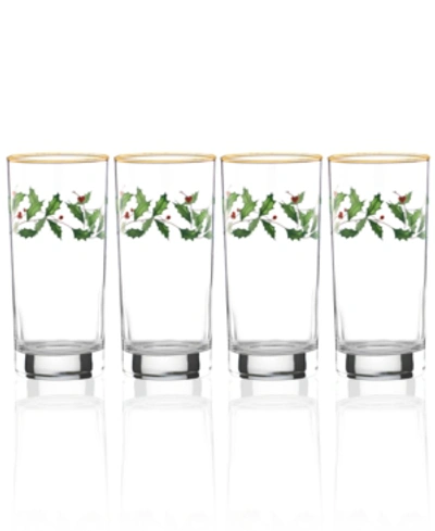Lenox Holiday 4-piece Highball Glass Set In Multicolor
