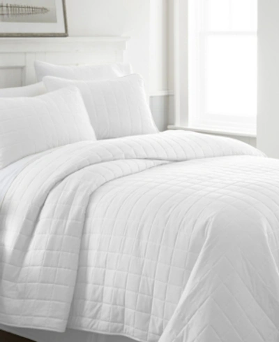 Ienjoy Home Ultra Soft Square Pattern Quilted Coverlet Set, King In White