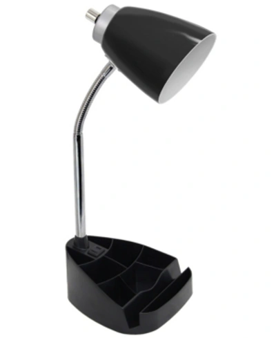 All The Rages Limelight's Gooseneck Organizer Desk Lamp With Ipad Tablet Stand Book Holder And Charging Outlet In Black