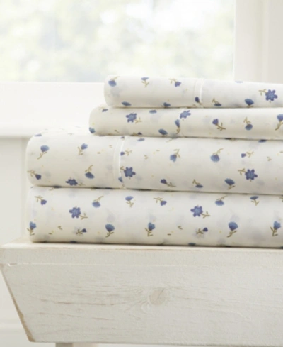 Ienjoy Home The Farmhouse Chic Premium Ultra Soft Pattern 4 Piece Sheet Set By Home Collection - King Bedding In Light Blue Floral