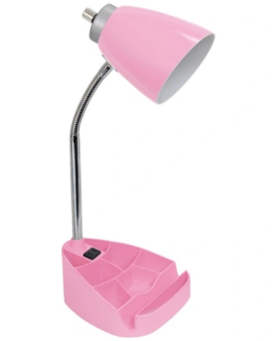 All The Rages Limelight's Gooseneck Organizer Desk Lamp With Ipad Tablet Stand Book Holder And Charging Outlet In Pink