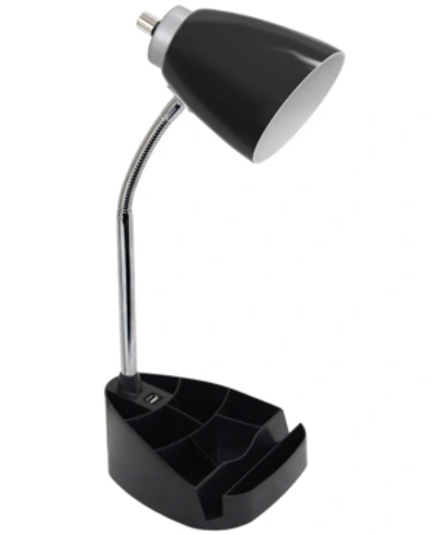 All The Rages Limelight's Gooseneck Organizer Desk Lamp With Ipad Tablet Stand Book Holder And Usb Port In Black