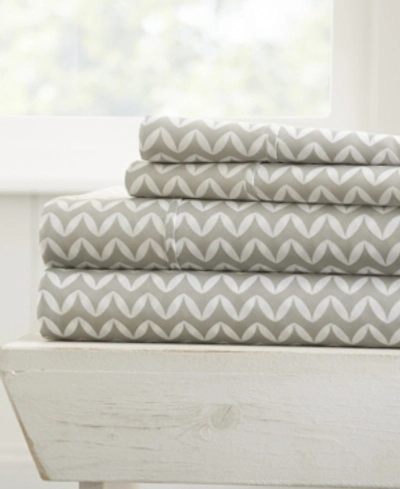 Ienjoy Home The Farmhouse Chic Premium Ultra Soft Pattern 3 Piece Sheet Set By Home Collection - Twin Bedding In Grey Chevron