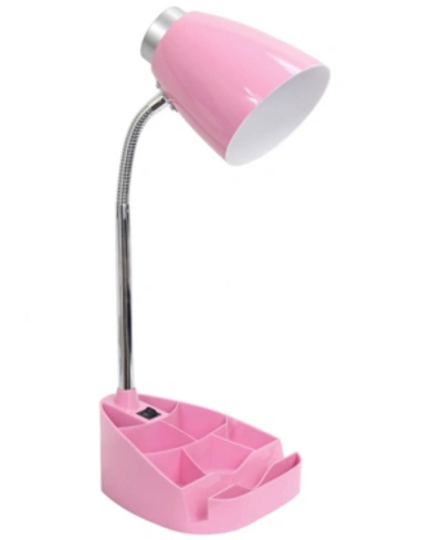 All The Rages Limelight's Gooseneck Organizer Desk Lamp With Ipad Tablet Stand Book Holder In Pink