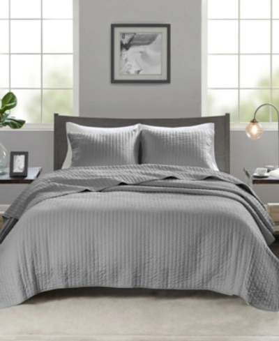 Madison Park Keaton Quilted 3-pc. Quilt Set, King/california King In Grey