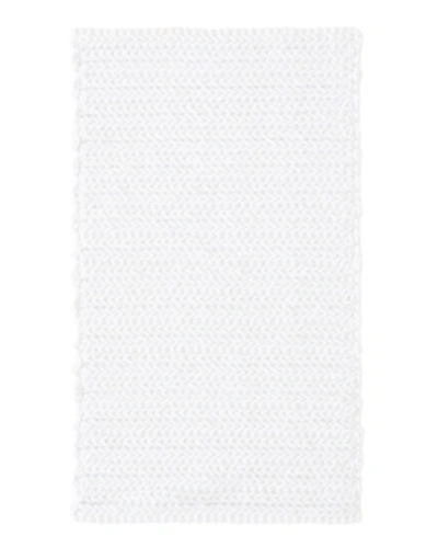 Madison Park Lasso Yarn-dyed Cotton Chenille Bath Rug, 24" X 40" In White