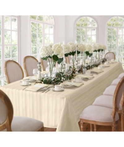 Elrene Denley Stripe 52" X 70" Tablecloth In Ivory