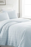 Ienjoy Home Homespun Home Spun Premium Ultra Soft Square Pattern Quilted Coverlet Set In Pale Blue