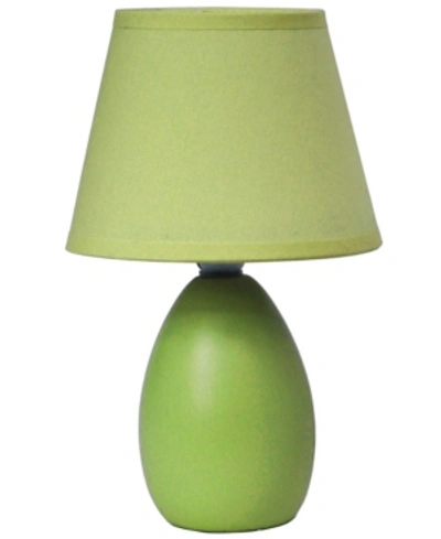 All The Rages Simple Designs Mini Egg Oval Ceramic Table Lamp In Green