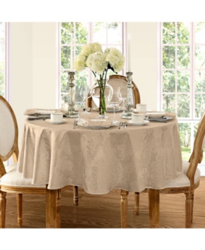 Elrene Barcelona 90" Round Tablecloth In Beige (ecr