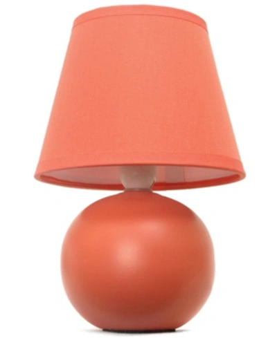 All The Rages Simple Designs Mini Ceramic Globe Table Lamp In Orange