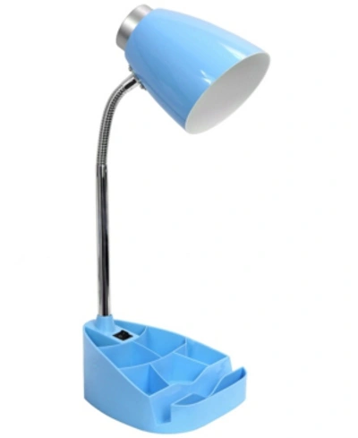 All The Rages Limelight's Gooseneck Organizer Desk Lamp With Ipad Tablet Stand Book Holder In Blue