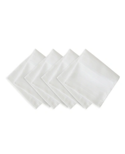 Elrene Denley Stripe Set Of 4 Napkins In White