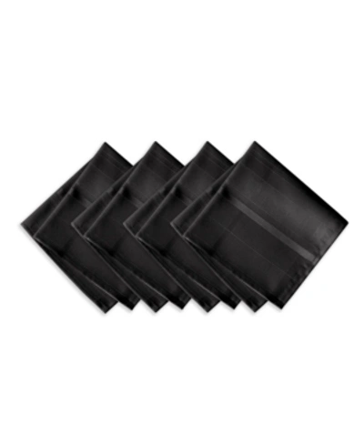 Elrene Elegance Plaid Set Of 4 Napkins In Black