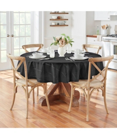 Elrene Elegance Plaid 70" Round Tablecloth In Black