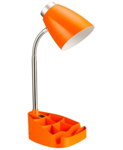 All The Rages Limelight's Gooseneck Organizer Desk Lamp With Ipad Tablet Stand Book Holder In Orange