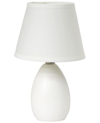 All The Rages Simple Designs Mini Egg Oval Ceramic Table Lamp In Off-white