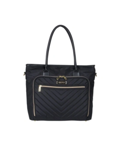 Kenneth Cole Reaction Chelsea Chevron 15" Laptop & Tablet Business Tote In Black