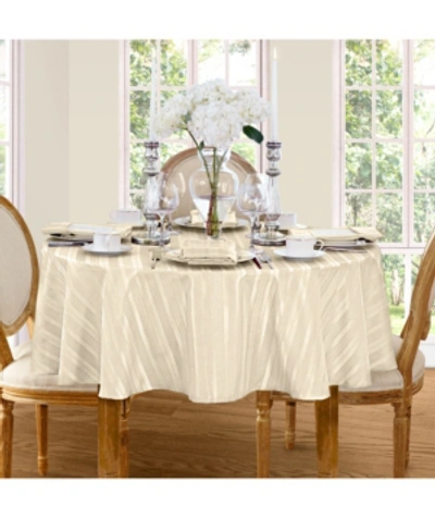 Elrene Denley Stripe 70" Round Tablecloth In Ivory