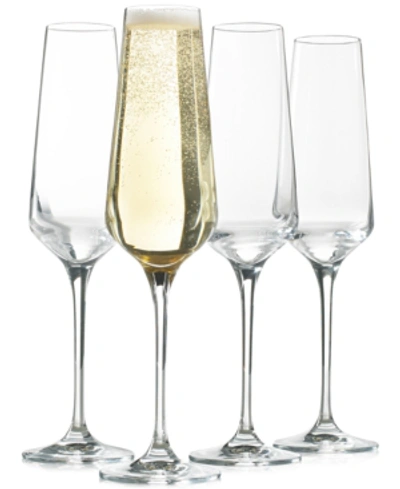 Hotel Collection Set Of 4 Flute Glasses, Created For Macy's In White