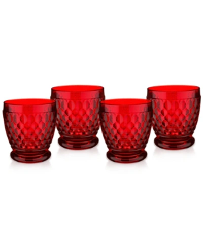 Villeroy & Boch Boston Double Old-fashioned Set Of 4 In Red