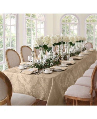Elrene Barcelona Damask Oblong Tablecloth, 60" X 144" In Beige (ecr
