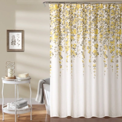 Lush Decor Weeping Flower 72"x 72" Shower Curtain In Yellow
