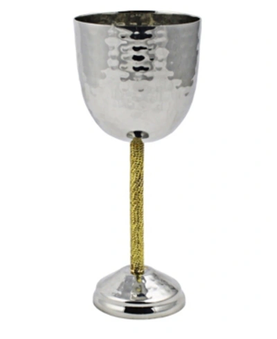 Classic Touch Hammered Stainless Steel Kiddush Cup In Gold