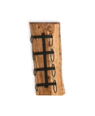 Alaterre Furniture Alpine Natural Live Edge Wine Rack With Metal In Brown