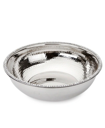 Classic Touch Prism Serveware Salad Bowl With Diamonds In Silver