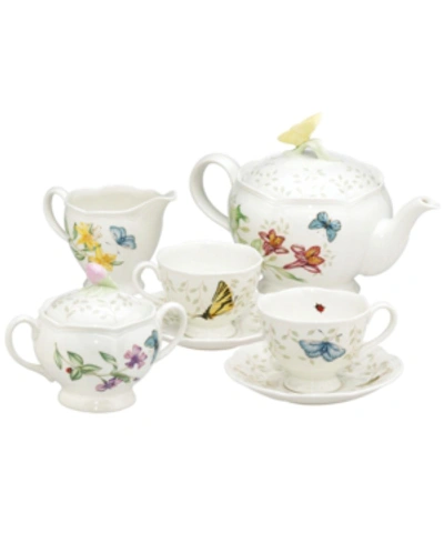 Lenox Butterfly Meadow 7-piece Tea Set, Service For Two In White