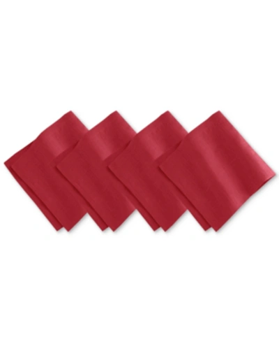Elrene La Classica Linen Napkin, Set Of 4 In Red