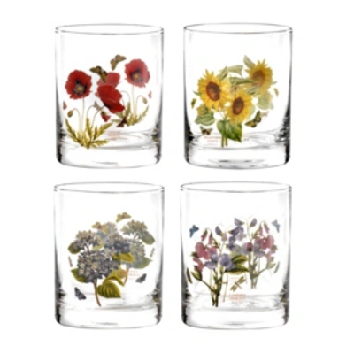 Portmeirion Botanic Garden Set Of Four Double Old Fashion Glasses In Multi