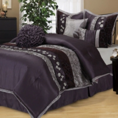 Nanshing Riley 7 Pc Comforter Set, California King In Purple