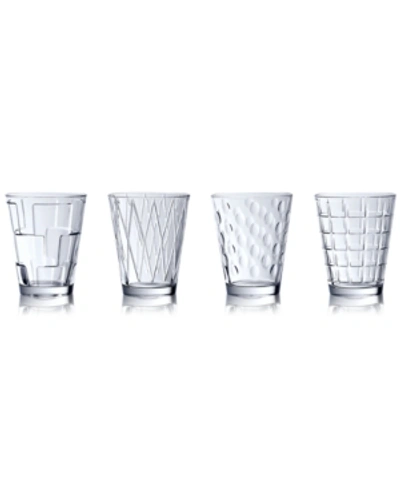 Villeroy & Boch Dressed Up Assorted Clear Tumblers, Set Of 4 In White