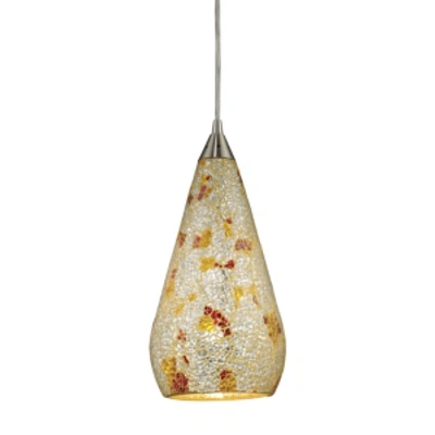 Elk Lighting Curvalo Silver Muilti Crackle Pendant
