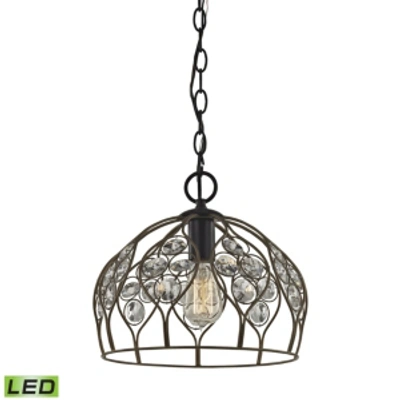 Elk Lighting Crystal Web 1 Light Penant In Bronze Gold And Matte Black With Clear Crystal