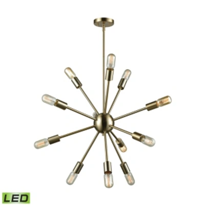 Elk Lighting Delphine 12 Light Chandelier In Satin Brass In Black