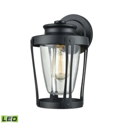 Elk Lighting Fullerton 1 Light Outdoor Wall Sconce In Matte Black With Clear Glass